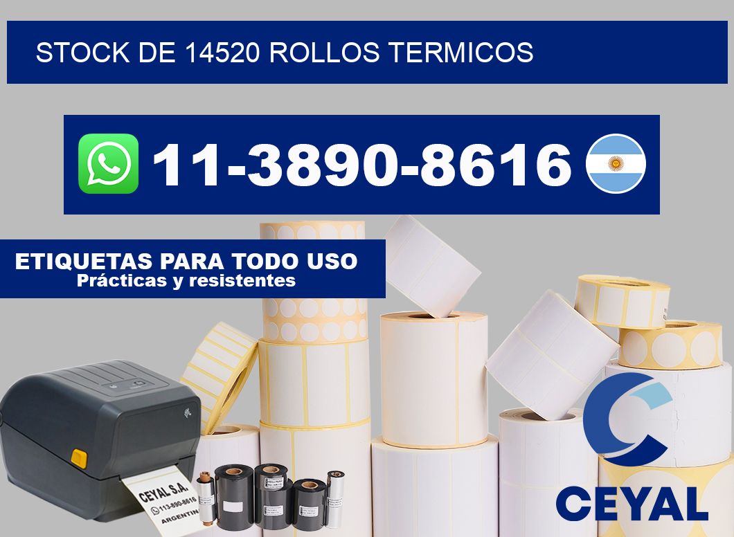 STOCK DE 14520 ROLLOS TERMICOS