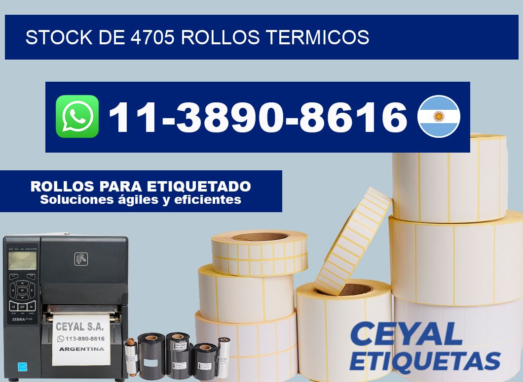 STOCK DE 4705 ROLLOS TERMICOS