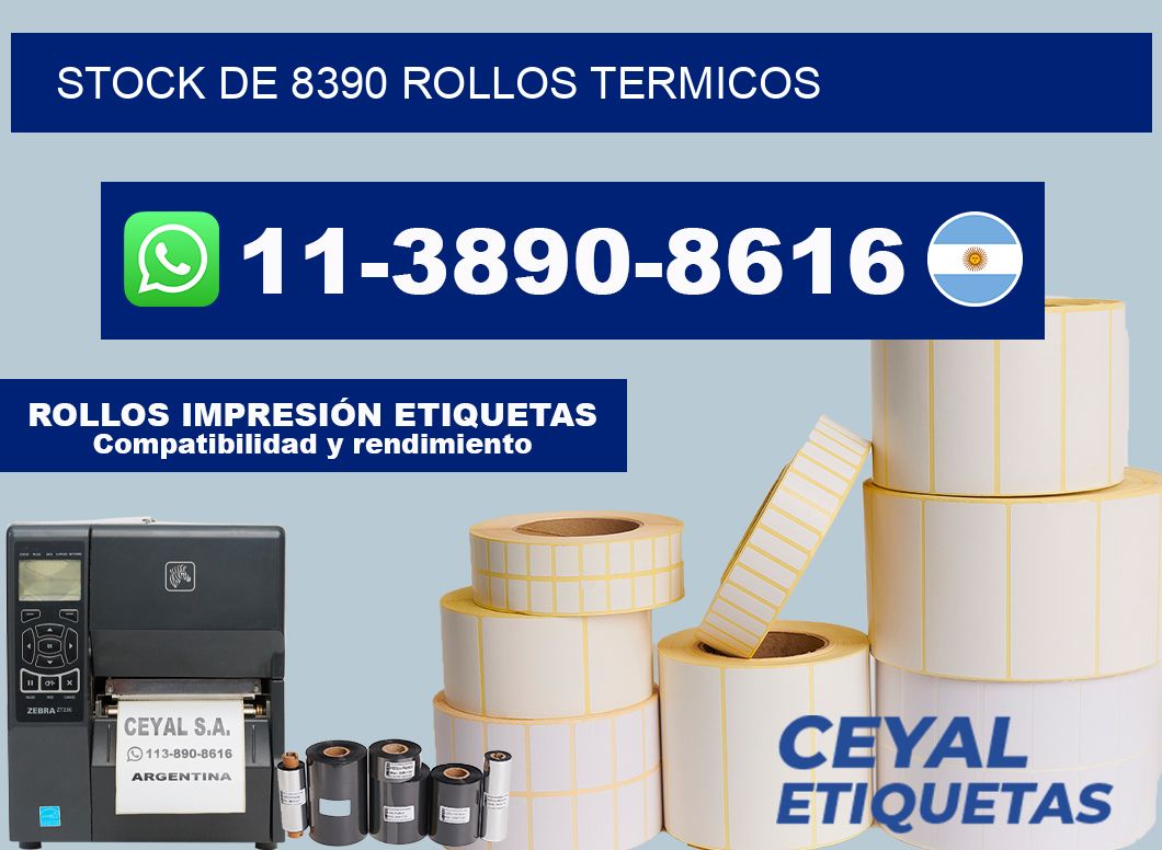 STOCK DE 8390 ROLLOS TERMICOS