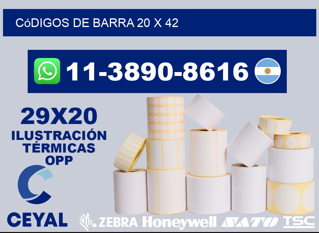 códigos de barra 20 x 42