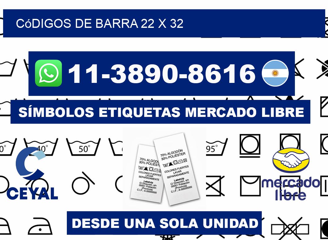 códigos de barra 22 x 32