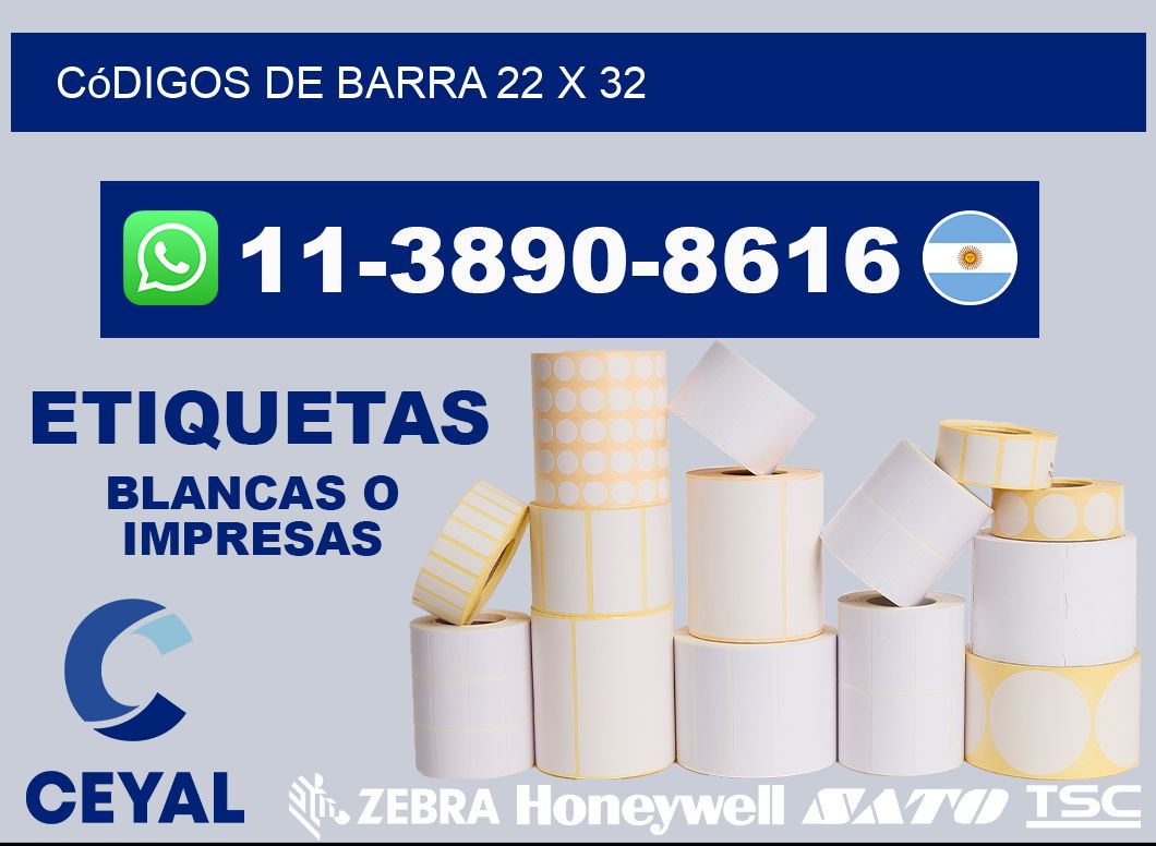códigos de barra 22 x 32