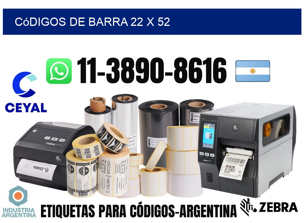 códigos de barra 22 x 52