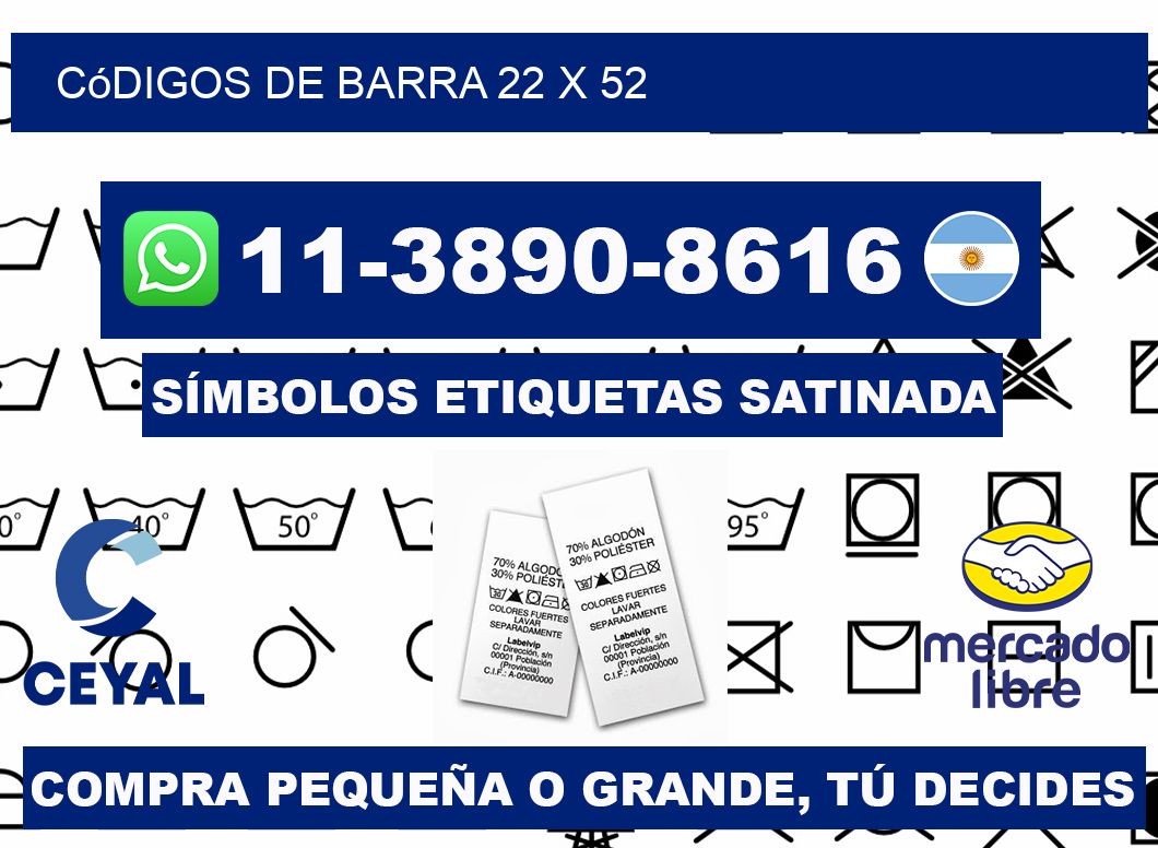 códigos de barra 22 x 52