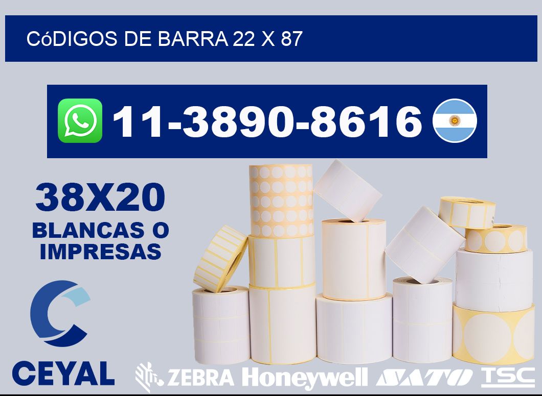 códigos de barra 22 x 87