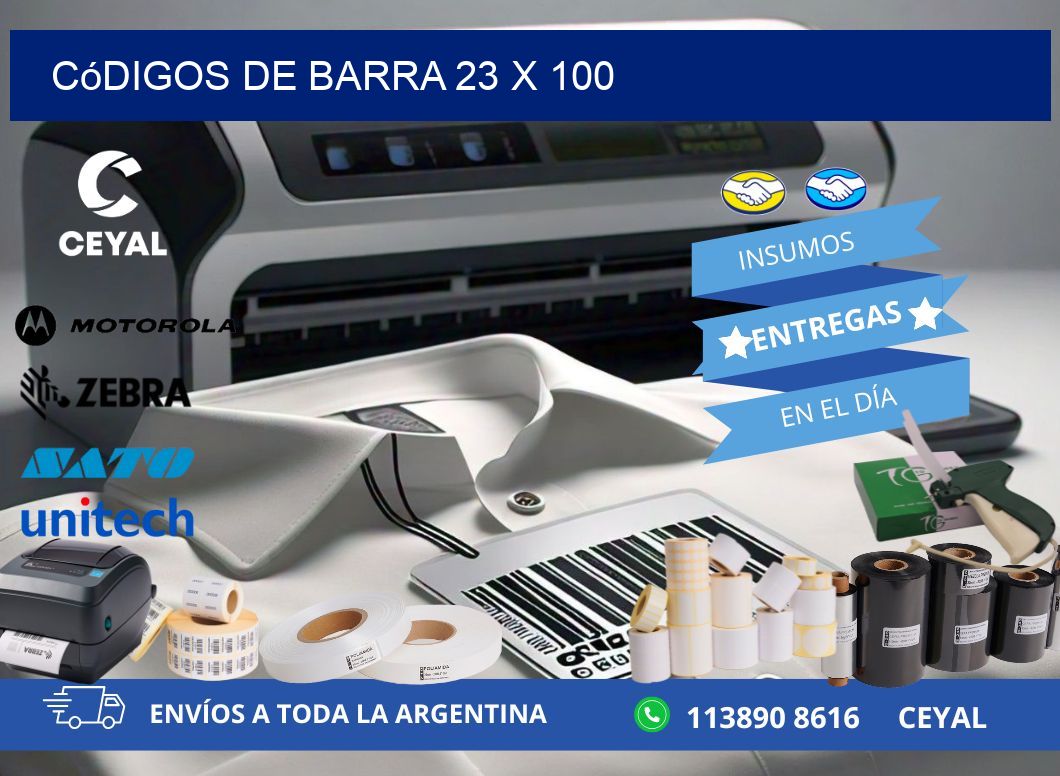 códigos de barra 23 x 100