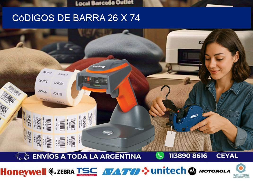 códigos de barra 26 x 74