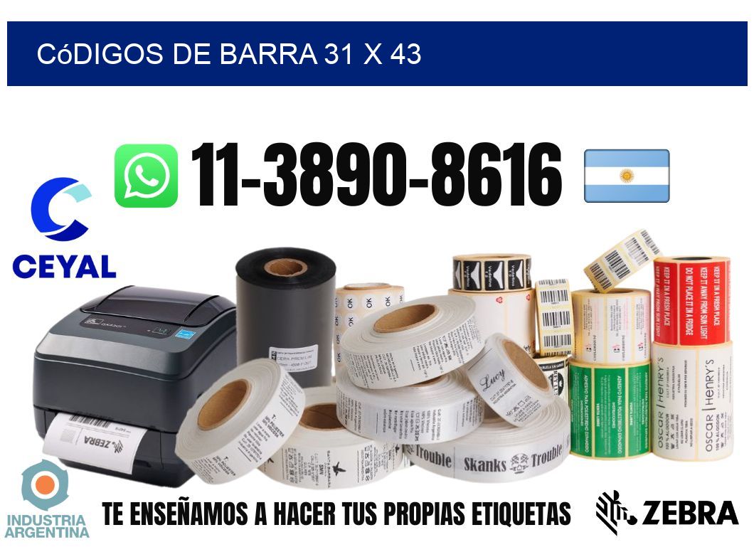 códigos de barra 31 x 43