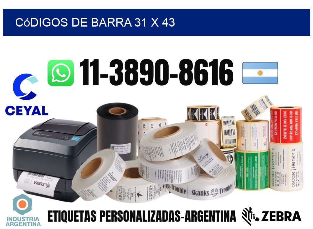 códigos de barra 31 x 43