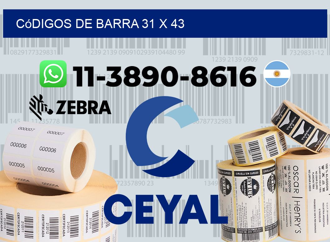 códigos de barra 31 x 43