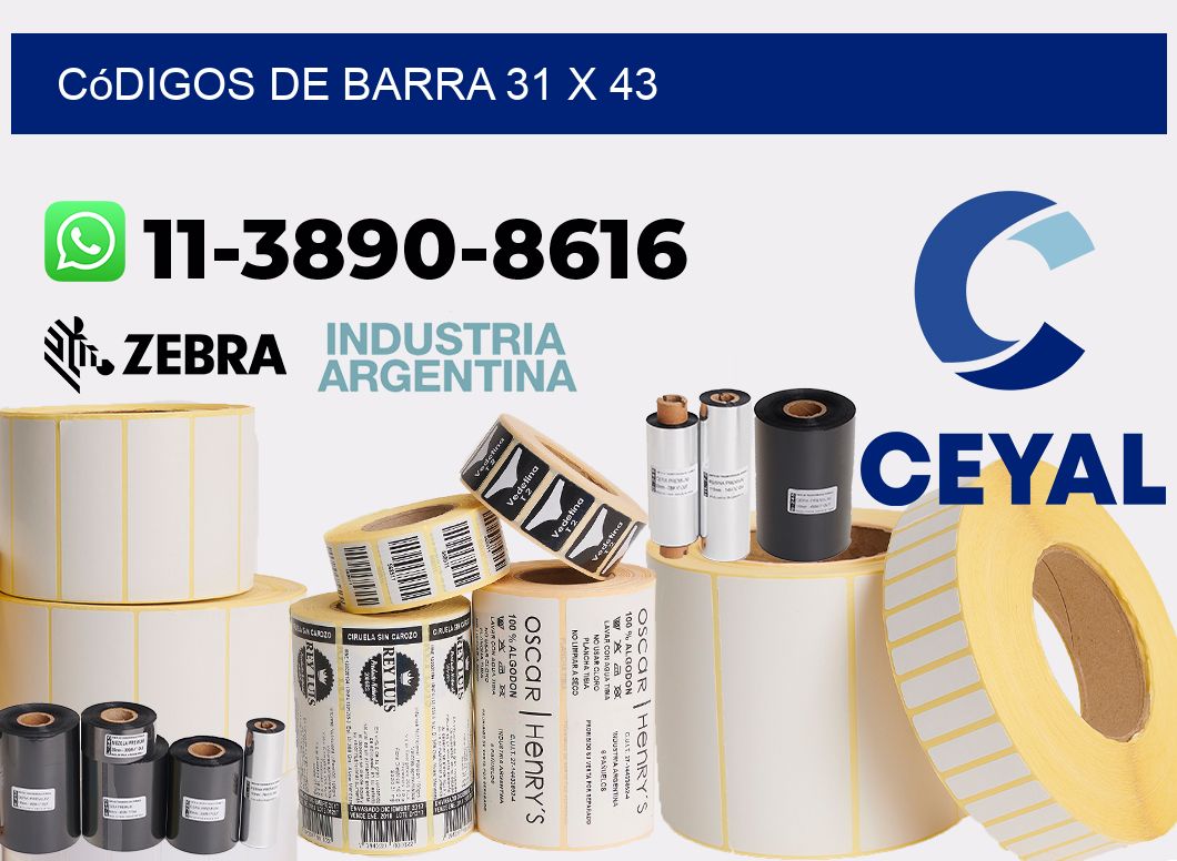 códigos de barra 31 x 43