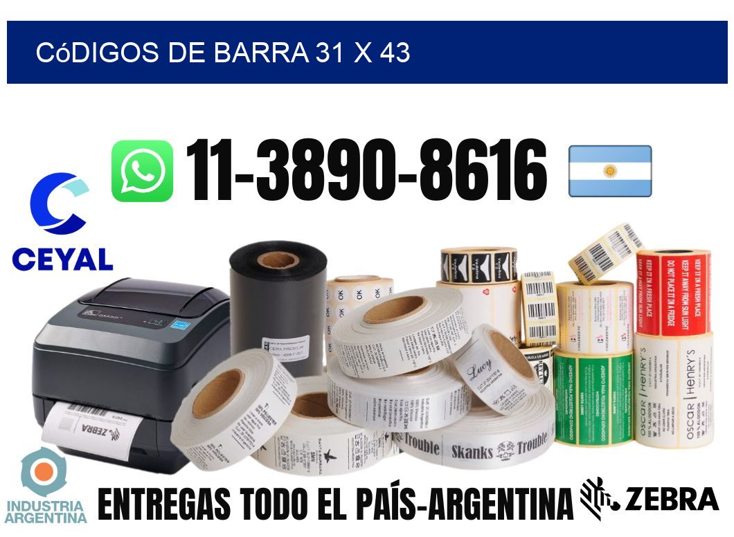 códigos de barra 31 x 43