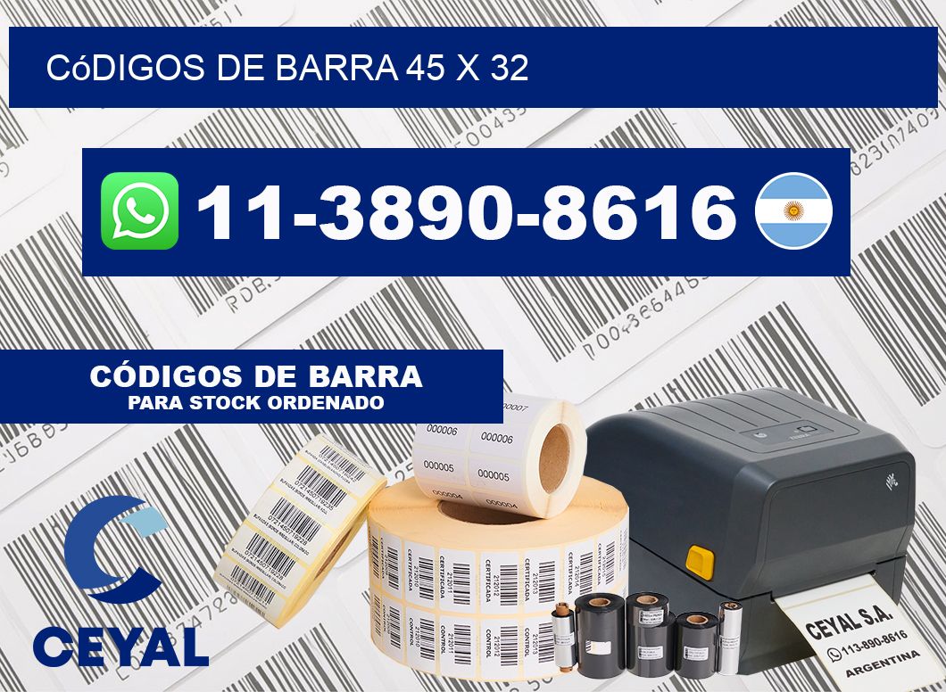 códigos de barra 45 x 32