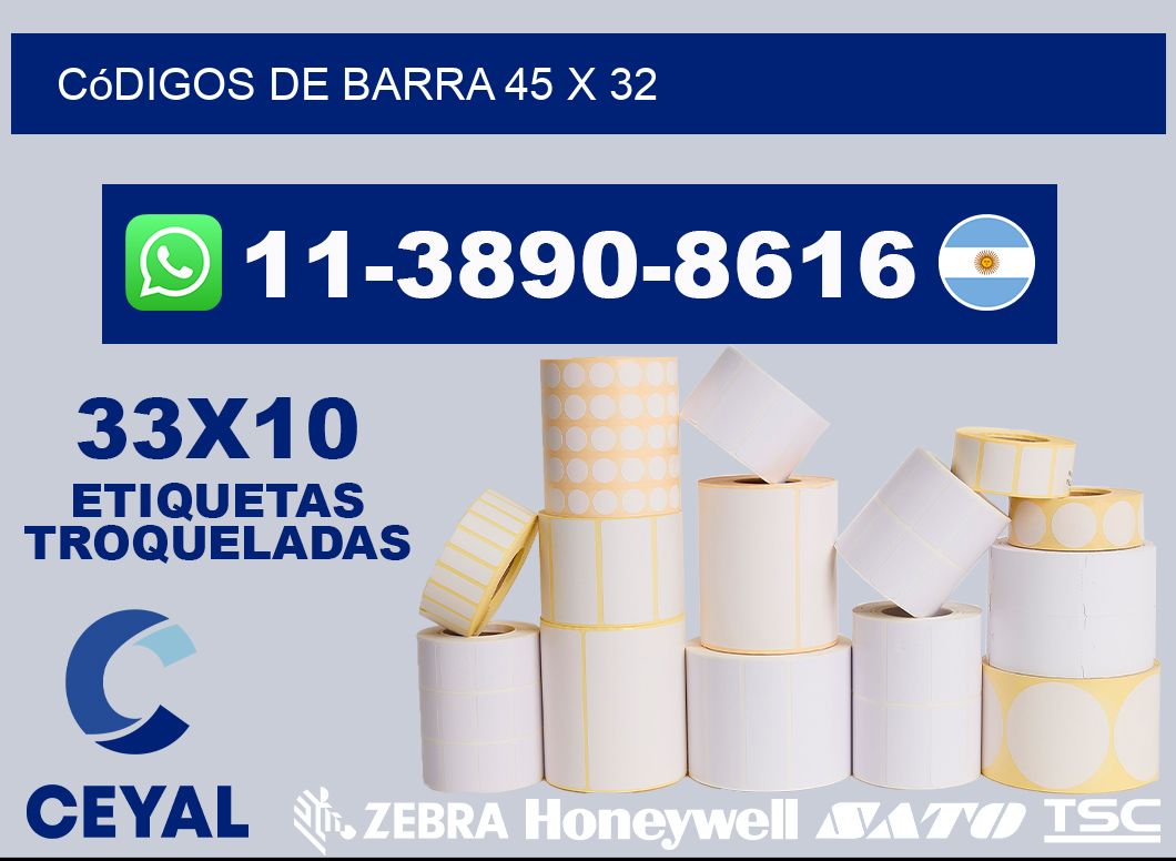 códigos de barra 45 x 32