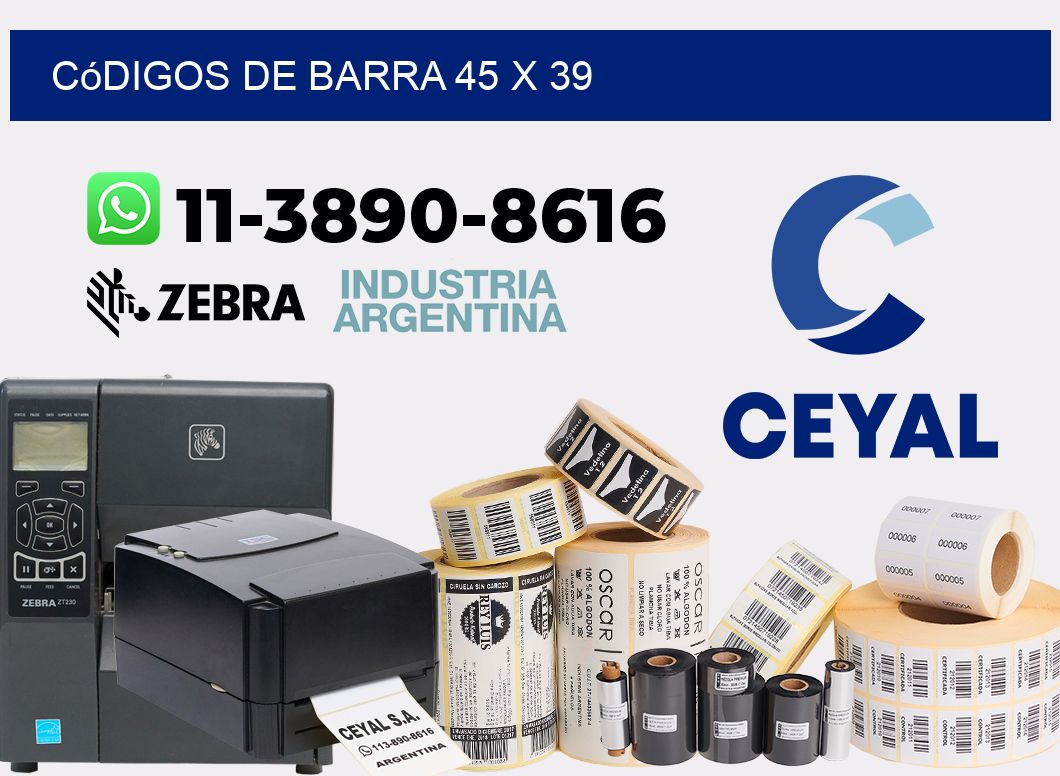 códigos de barra 45 x 39