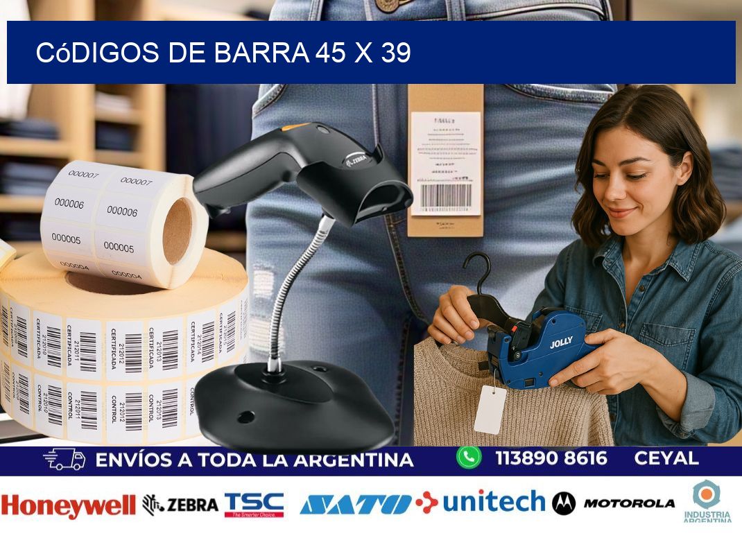 códigos de barra 45 x 39