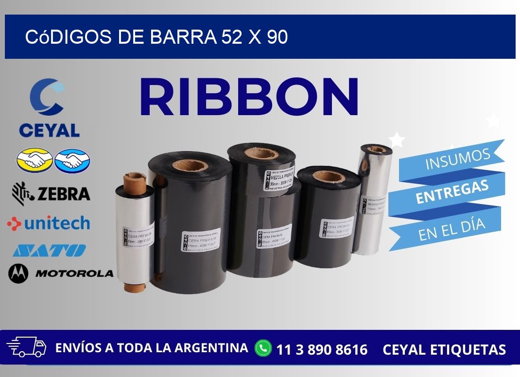 códigos de barra 52 x 90