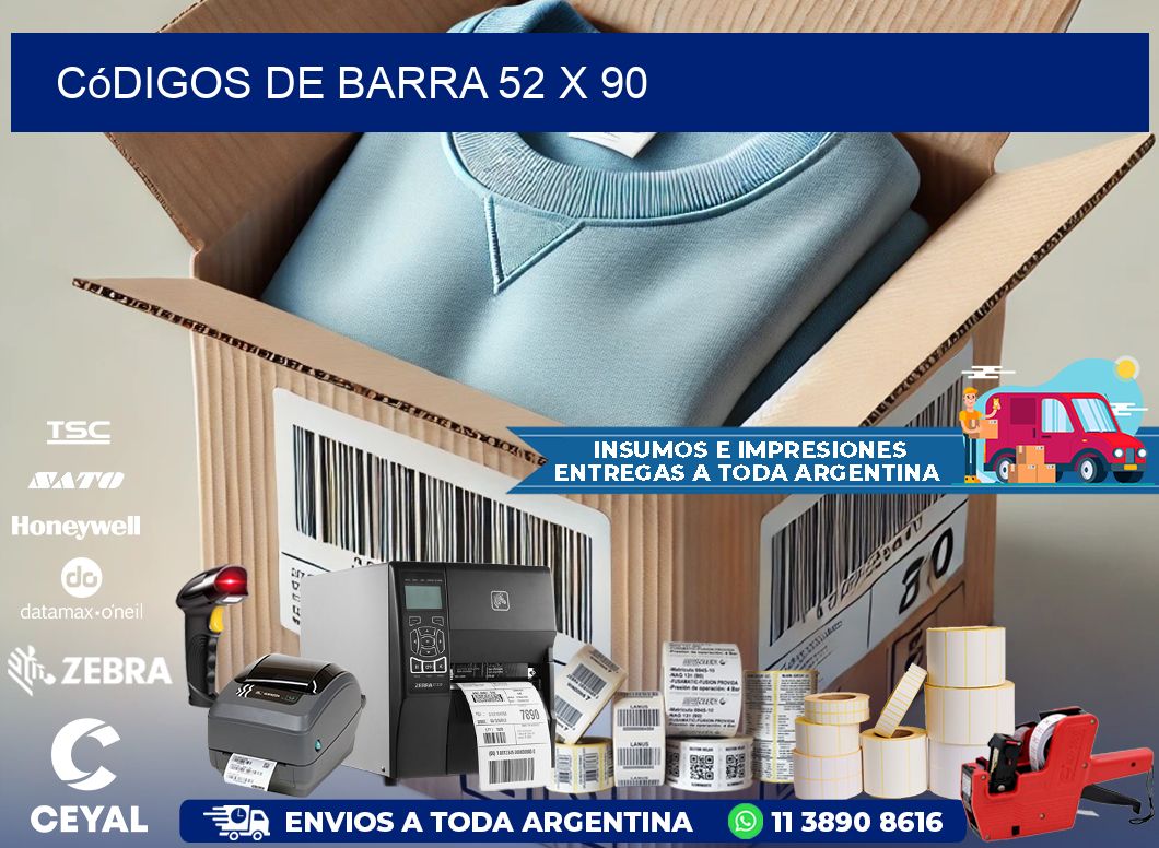 códigos de barra 52 x 90