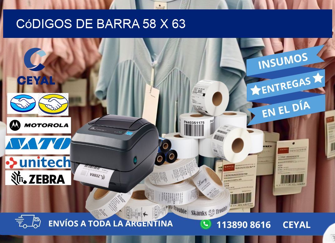 códigos de barra 58 x 63