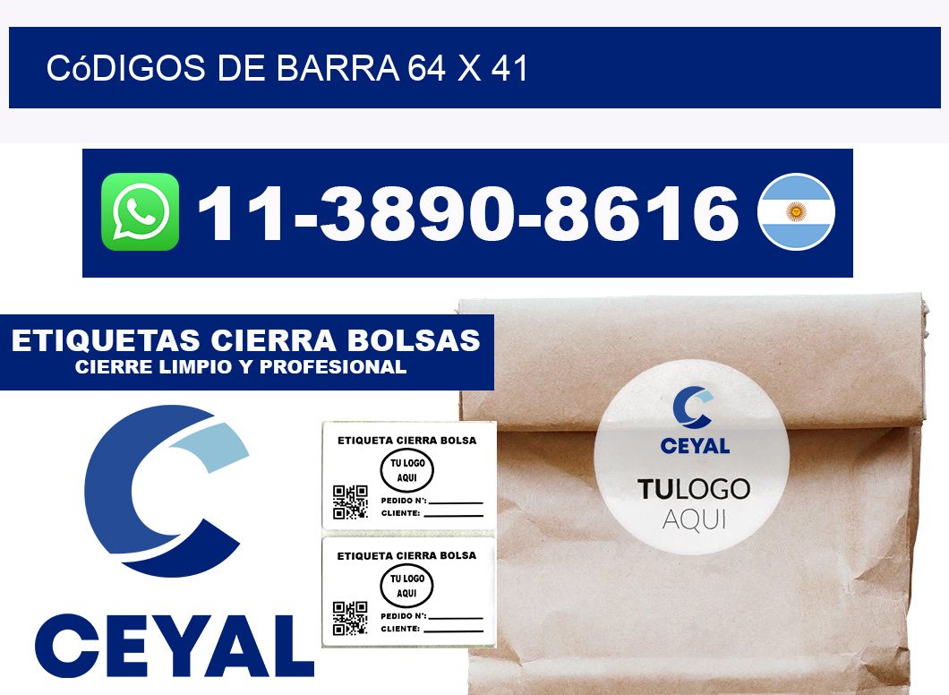 códigos de barra 64 x 41