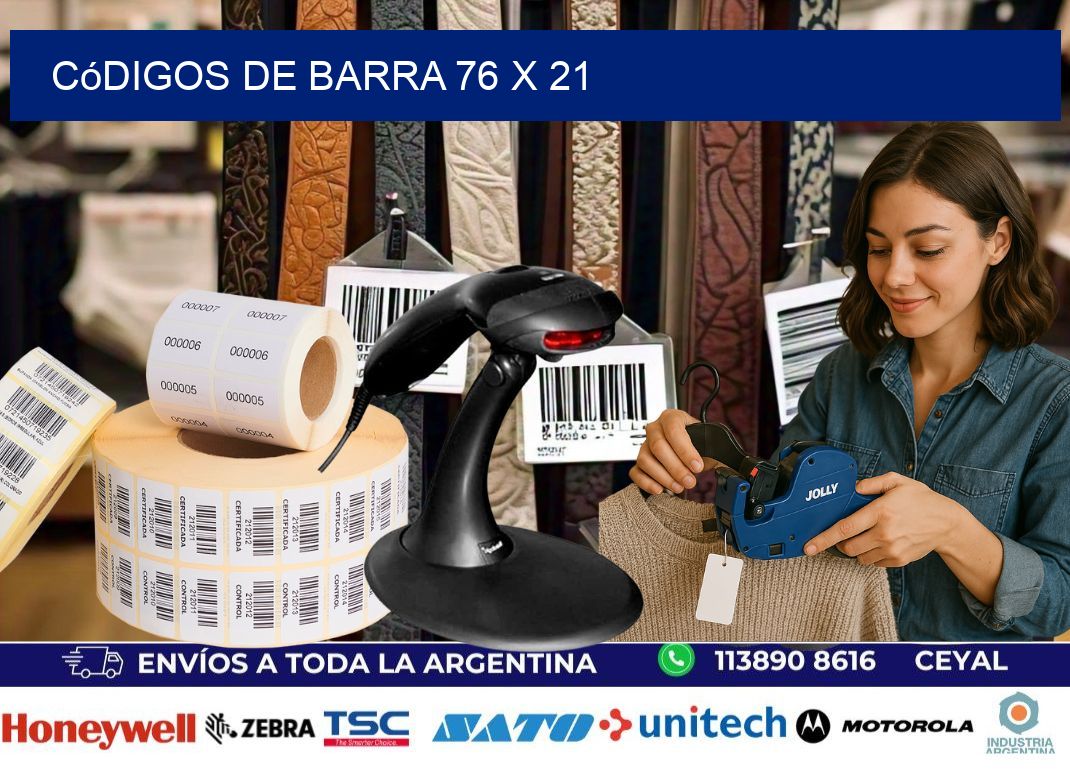 códigos de barra 76 x 21