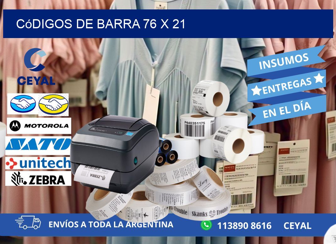 códigos de barra 76 x 21