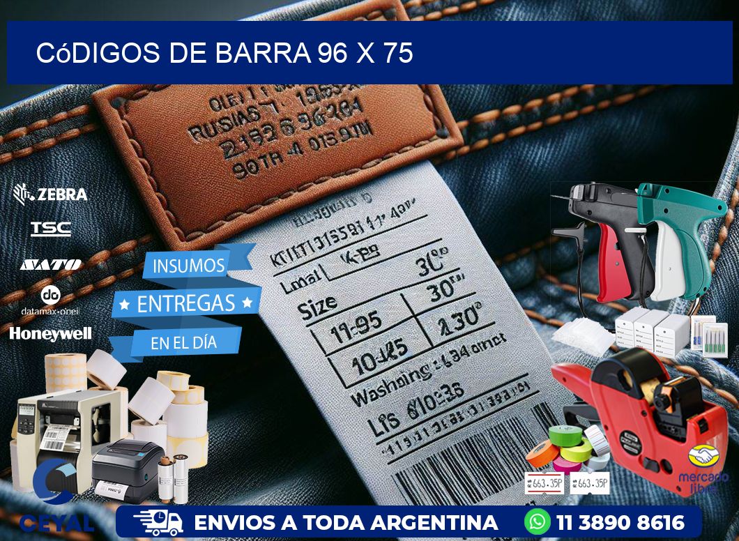 códigos de barra 96 x 75