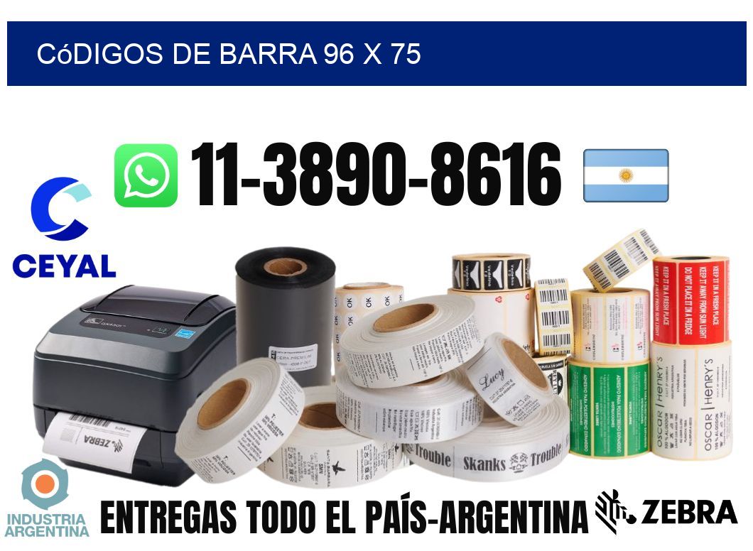 códigos de barra 96 x 75