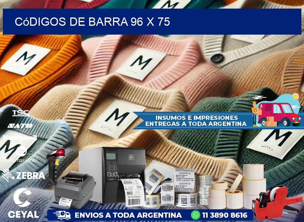 códigos de barra 96 x 75