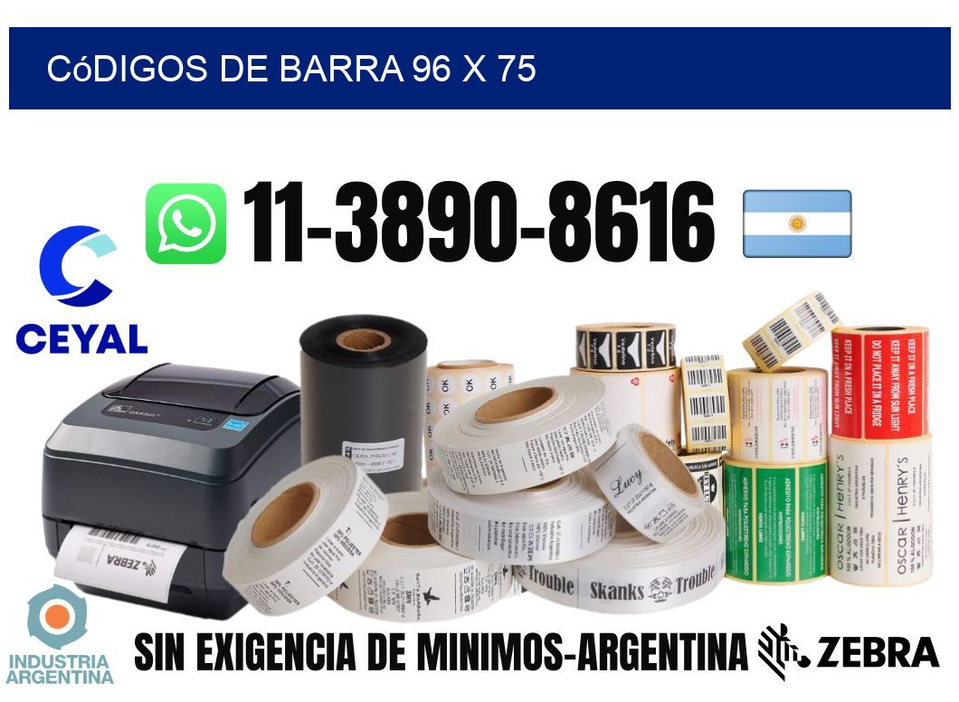 códigos de barra 96 x 75