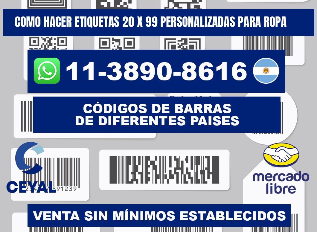 como hacer etiquetas 20 x 99 personalizadas para ropa