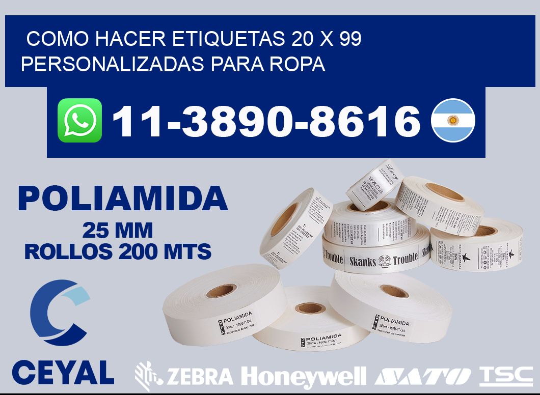 como hacer etiquetas 20 x 99 personalizadas para ropa