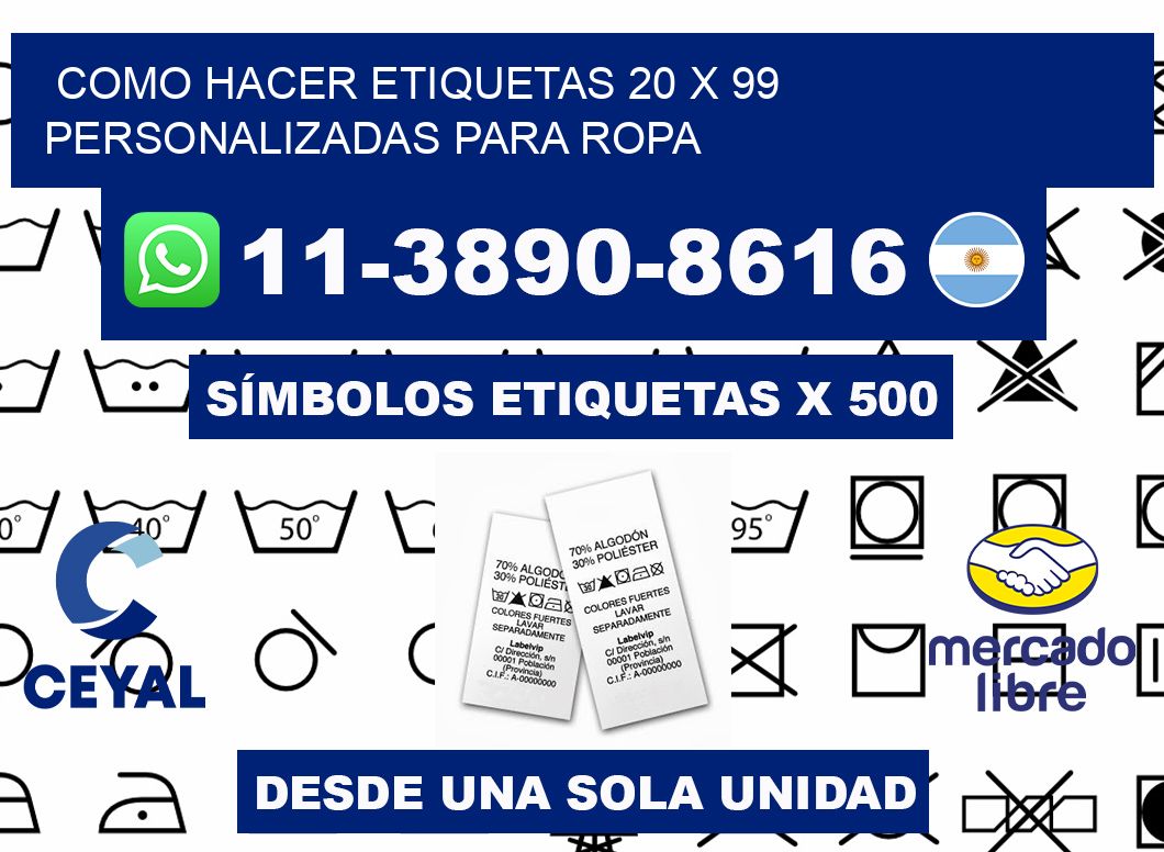 como hacer etiquetas 20 x 99 personalizadas para ropa