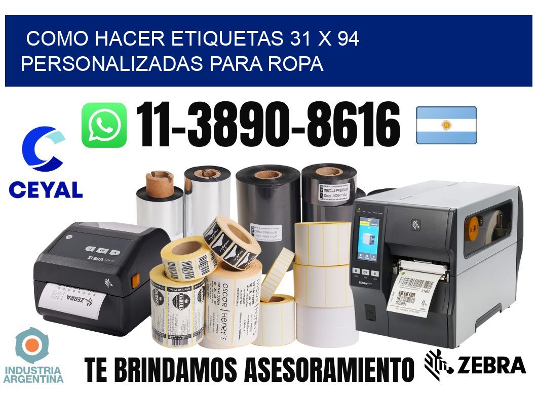 como hacer etiquetas 31 x 94 personalizadas para ropa