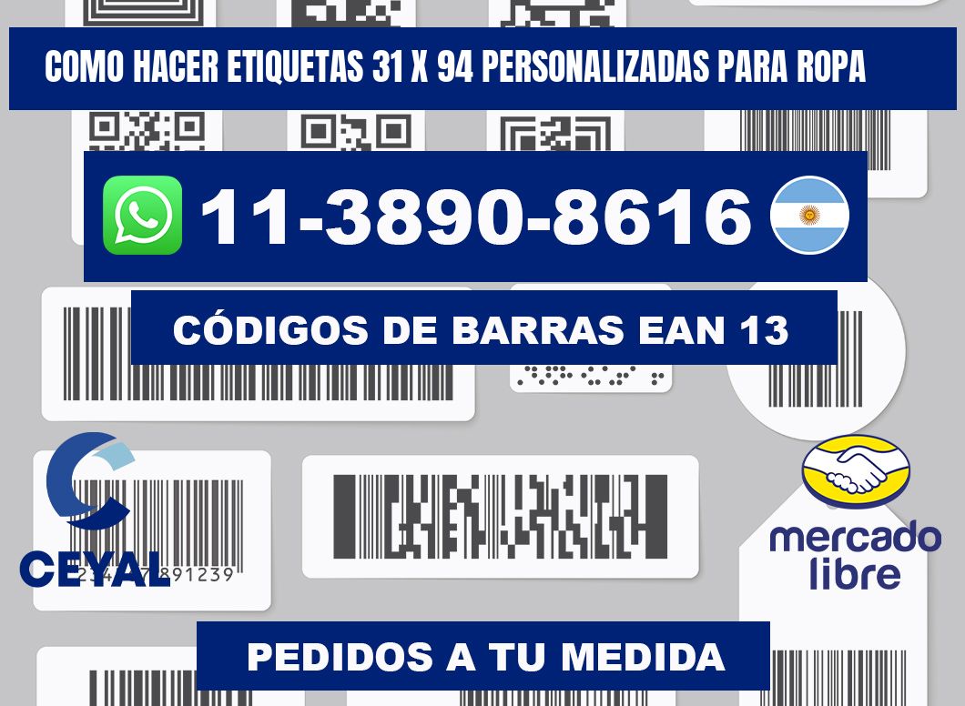 como hacer etiquetas 31 x 94 personalizadas para ropa