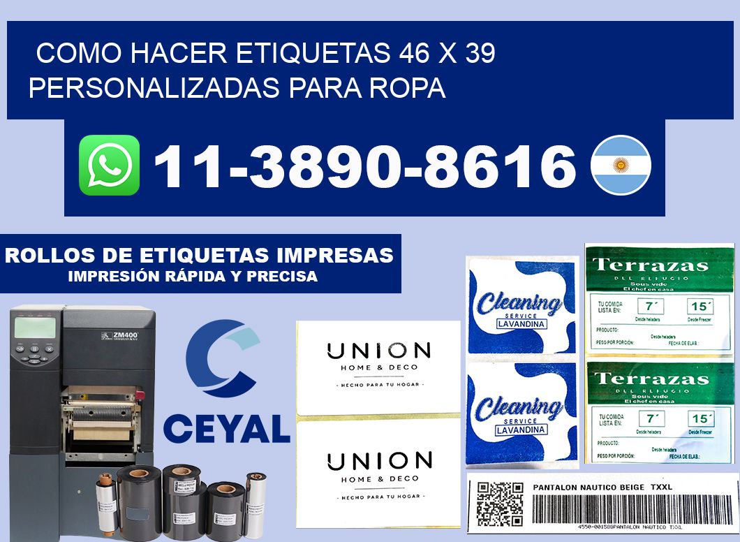 como hacer etiquetas 46 x 39 personalizadas para ropa