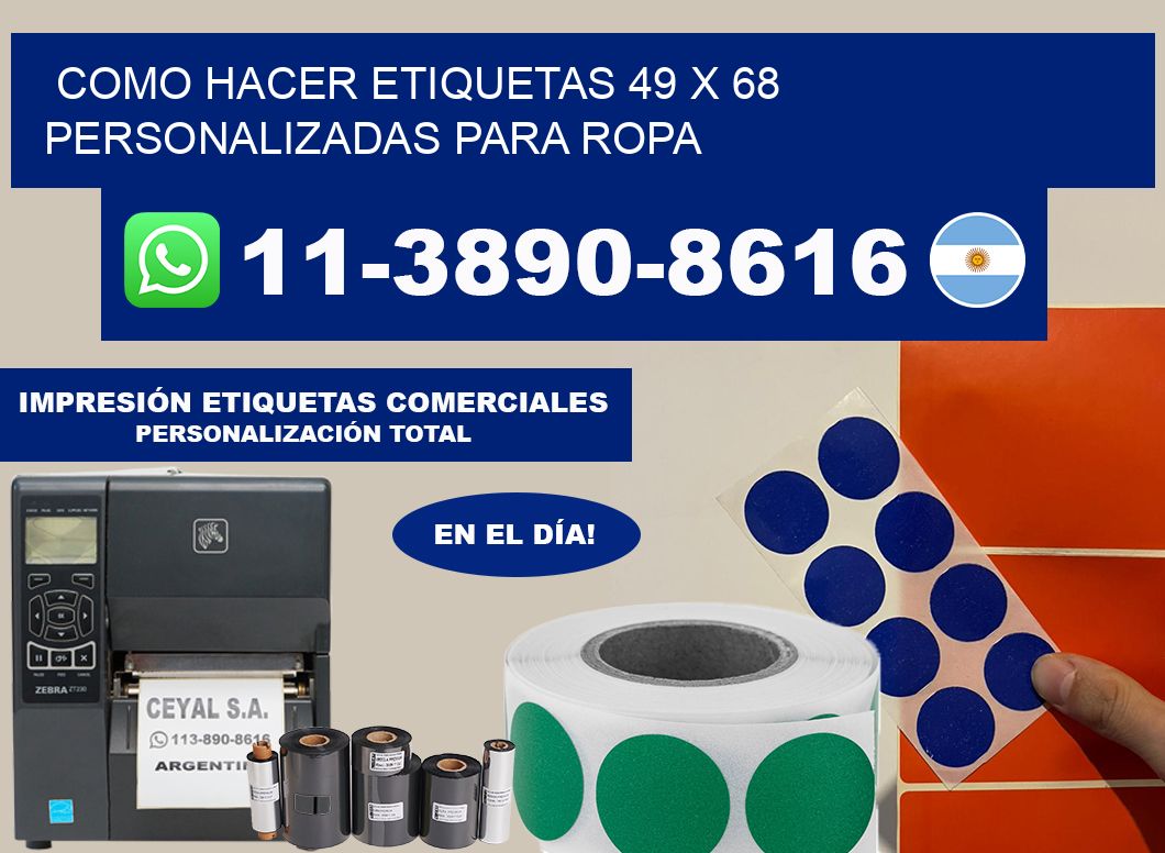 como hacer etiquetas 49 x 68 personalizadas para ropa