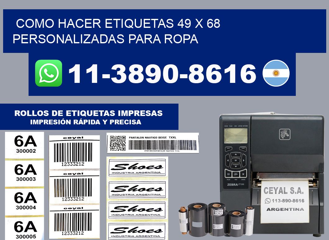 como hacer etiquetas 49 x 68 personalizadas para ropa