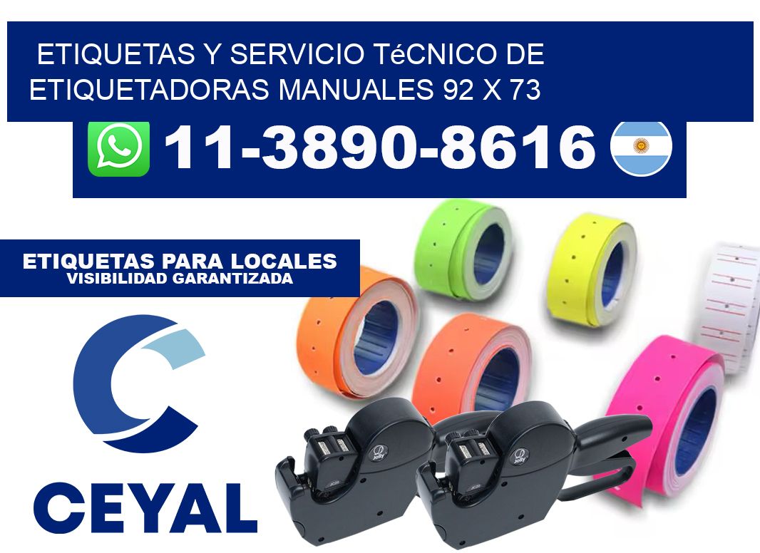 etiquetas y servicio técnico de etiquetadoras manuales 92 x 73