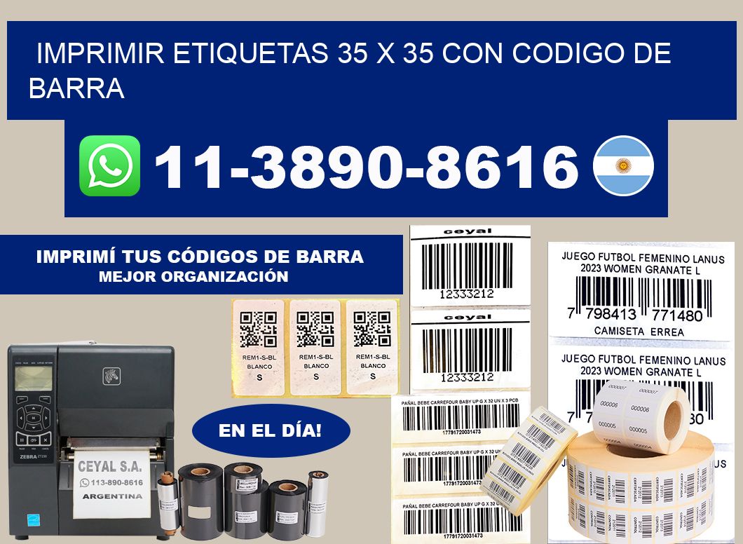 imprimir etiquetas 35 x 35 con codigo de barra