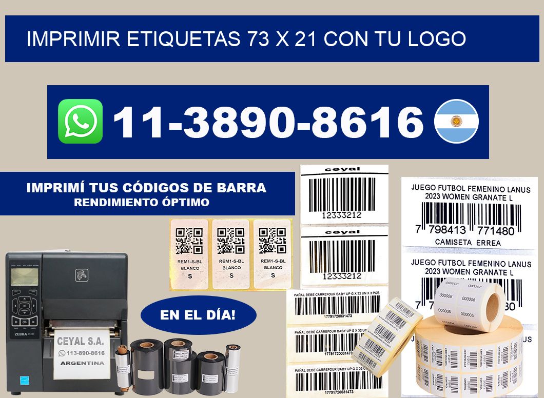 imprimir etiquetas 73 x 21 con tu logo