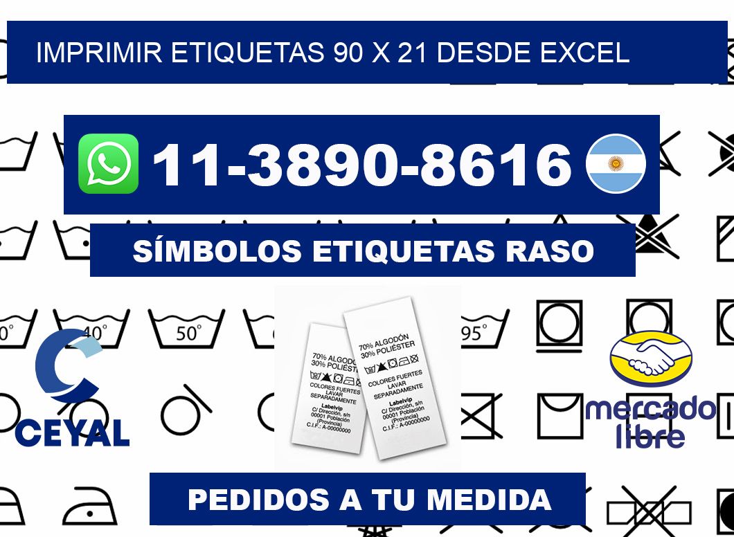imprimir etiquetas 90 x 21 desde excel