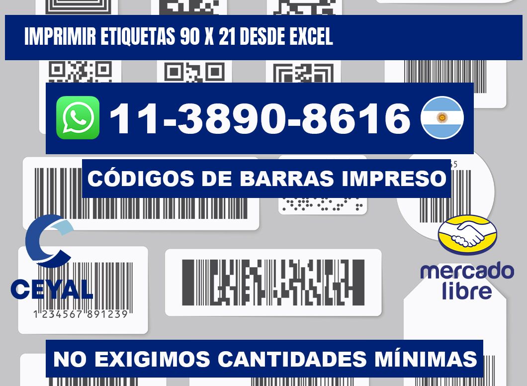 imprimir etiquetas 90 x 21 desde excel