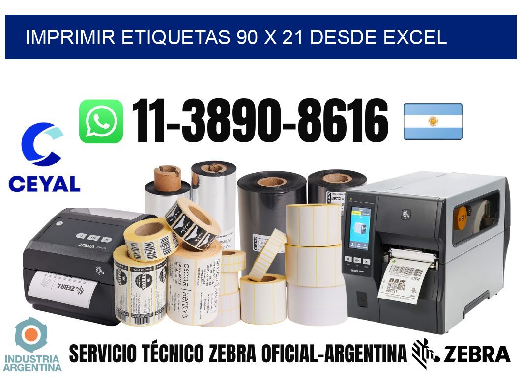 imprimir etiquetas 90 x 21 desde excel