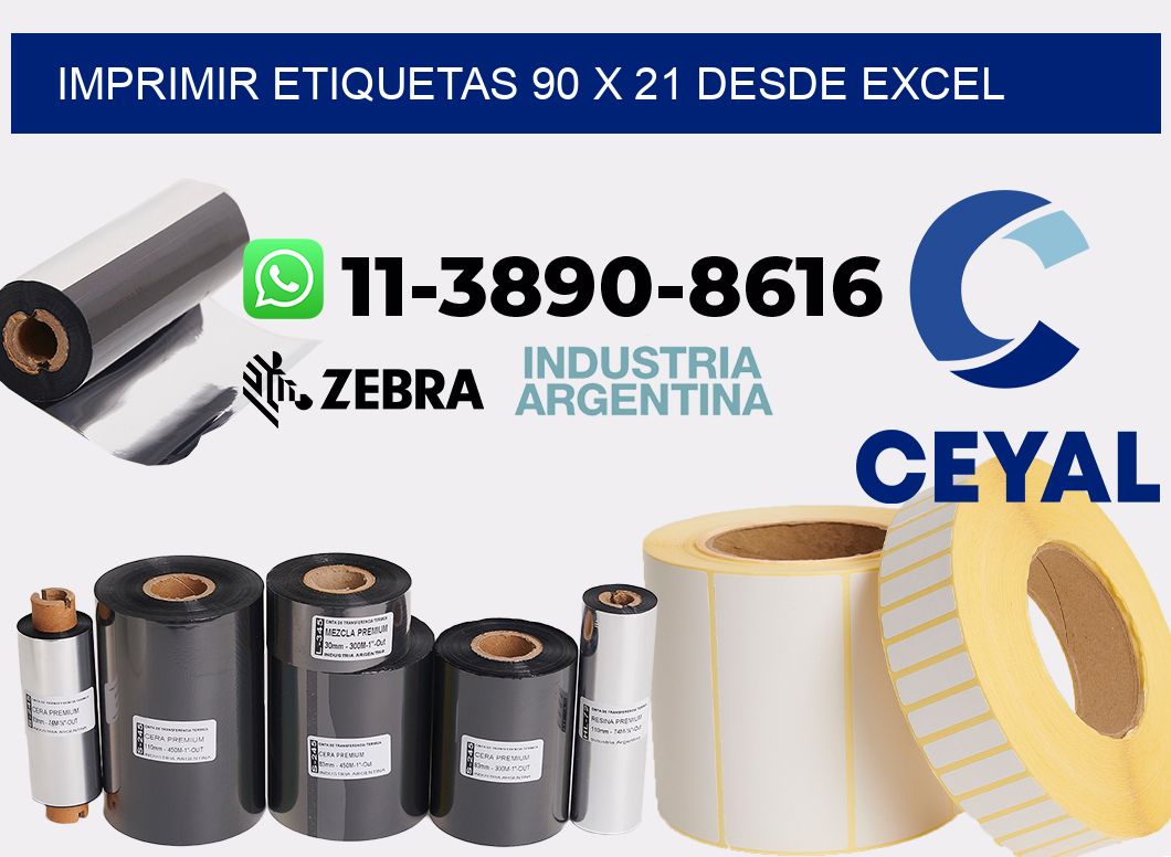 imprimir etiquetas 90 x 21 desde excel