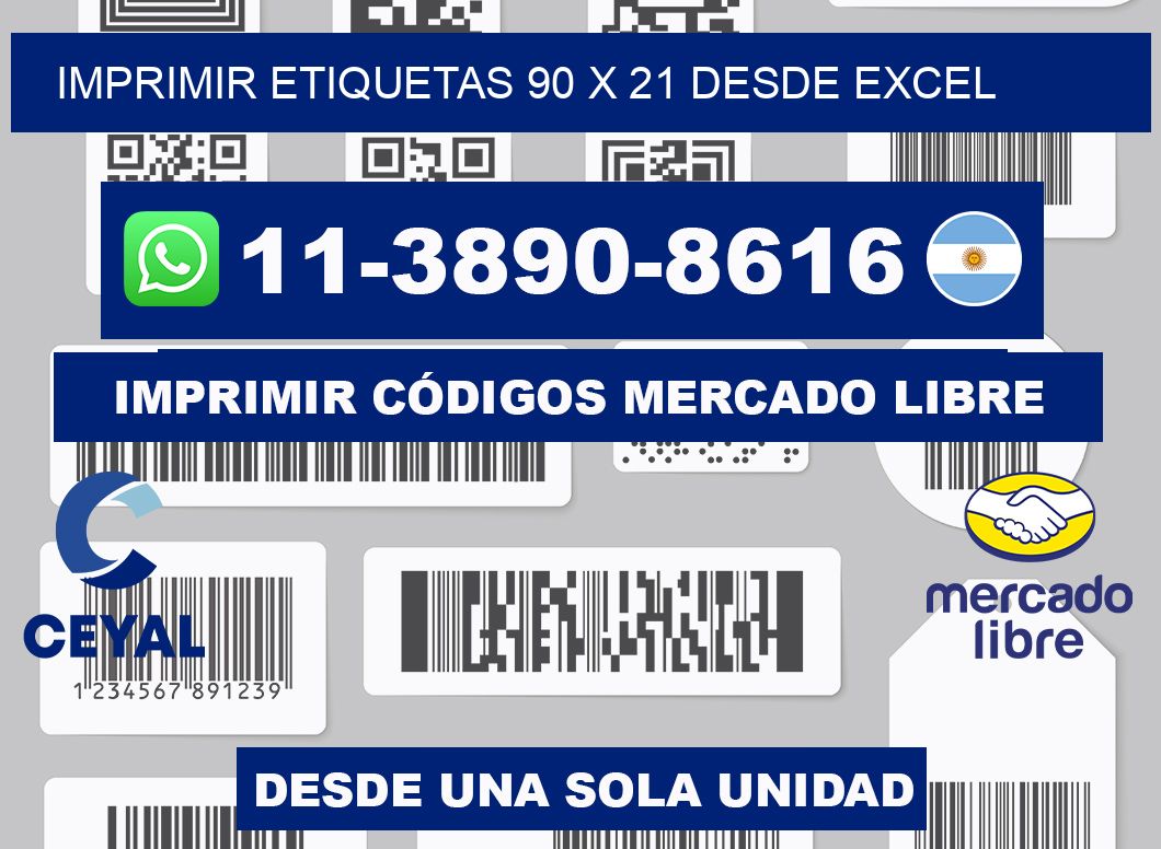imprimir etiquetas 90 x 21 desde excel