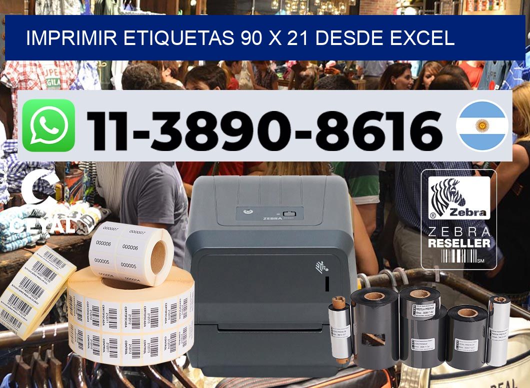imprimir etiquetas 90 x 21 desde excel