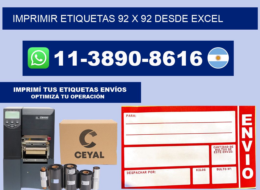 imprimir etiquetas 92 x 92 desde excel