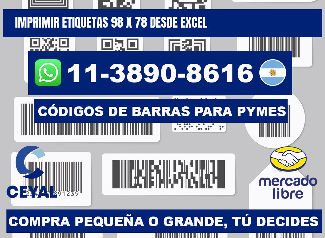 imprimir etiquetas 98 x 78 desde excel