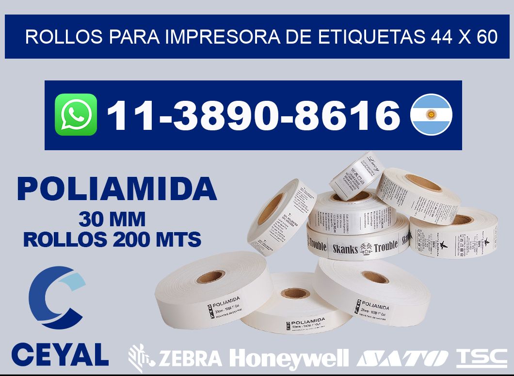 rollos para impresora de etiquetas 44 x 60